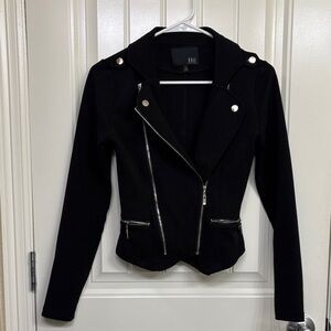 Kaii Black Leather Jacket with Silver Accents